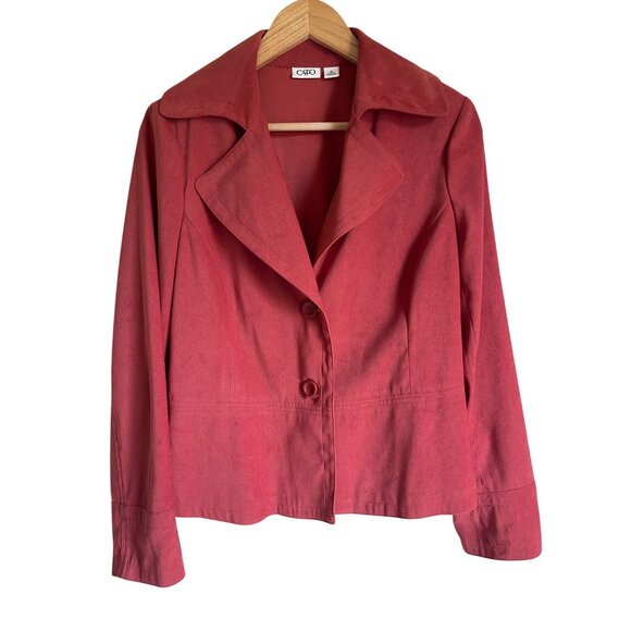 CATO Blazer Jacket Orange Soft Career Two Button Size Large - Picture 2 of 9